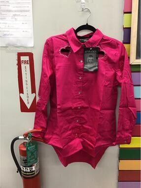 Attitudes by Renee womens button down sweetheart blouse small new from qvc